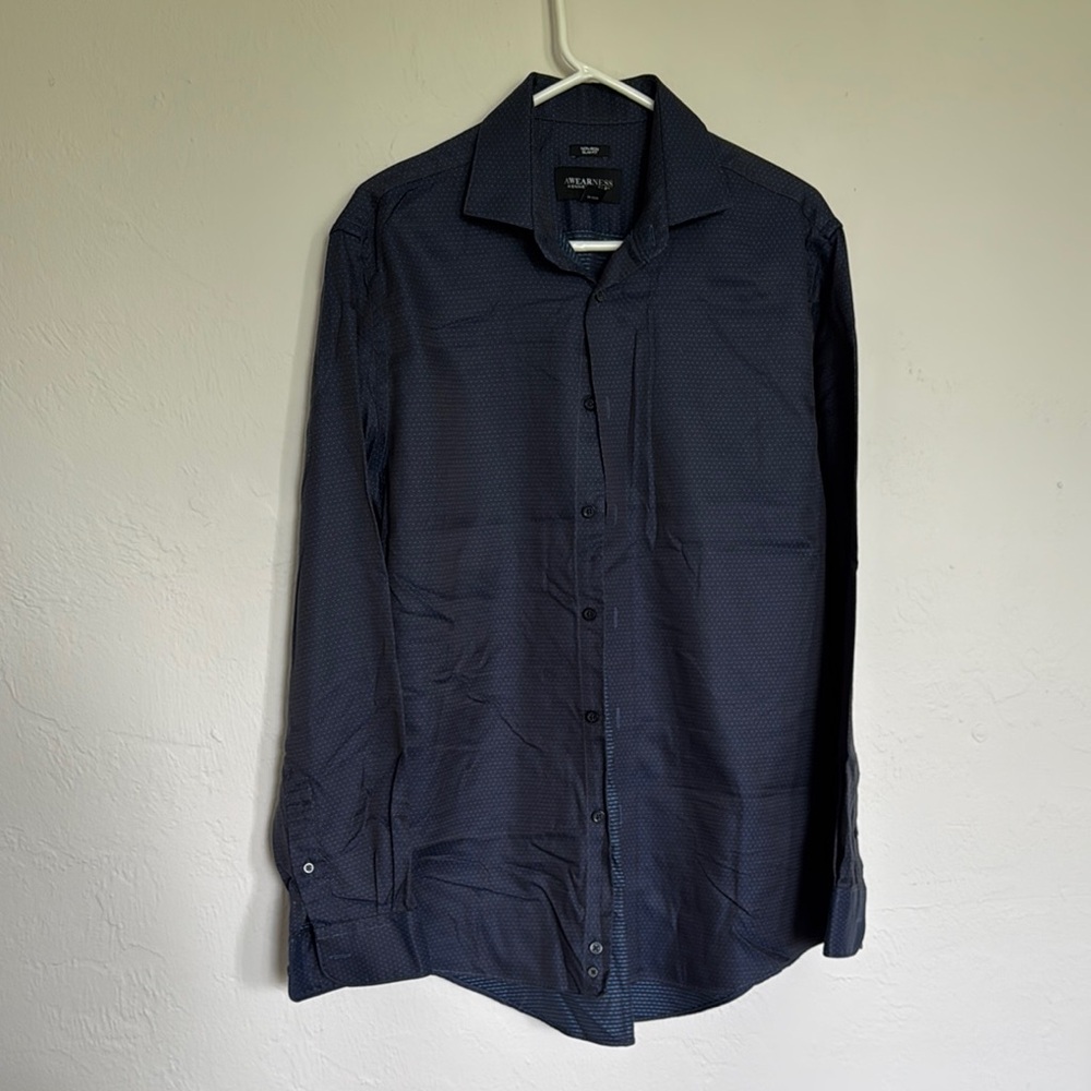 Kenneth Cole Dark Blue Slim Fit Shirt